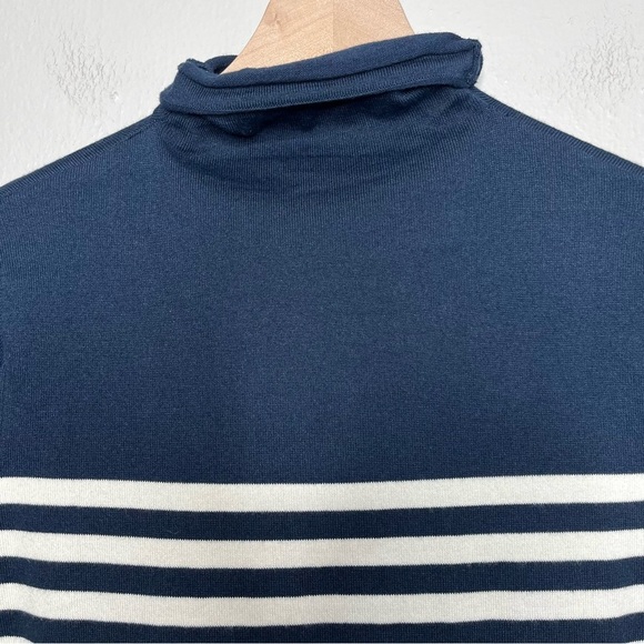Duluth Women Turtleneck Sweatshirt XS S'no Sweat Sweater‎ Cool Max Blue White - Picture 4 of 9